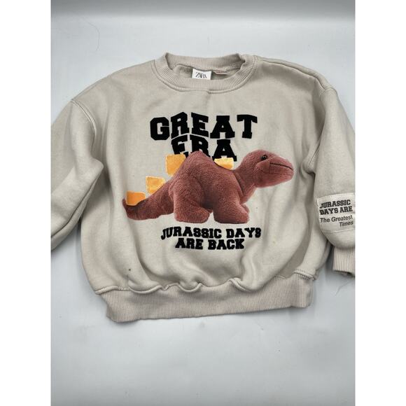 Zara Pullover Sweatshirt Kids Jurassic Days Size 5 - Picture 1 of 7